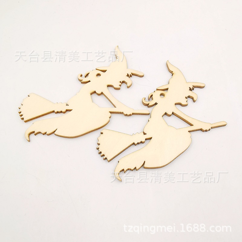 Madera Halloween madera botones decorativos Ghost Festival madera chips 10 unidades un paquete