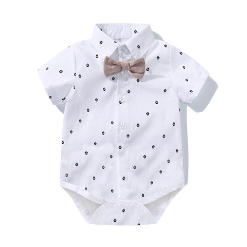 European and American Cross-border Male Baby Gentleman Set Triangular Shirt Shorts Hat Socks Shoes Multi-piece Set Factory Wholesale