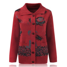 中老年妈妈装毛衣中老年女装开衫毛衣奶奶装大码针织衫