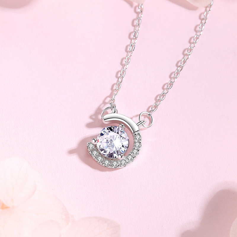 Estilo coreano estrella Luna collar femenino Luna nicho diseño clavícula cadena 925 plata esterlina ins frío estilo simple moda