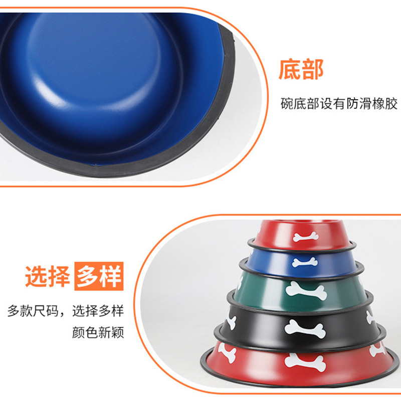 Fábrica al por mayor Hawo pintura de acero inoxidable Pet Bowl hueso lindo tazón de agua grande perro tazón para mascotas suministros al por mayor