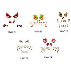 HW跨境萬聖節怪獸門貼恐怖眼睛獠牙節日汽車後備箱庫裝飾貼車庫貼