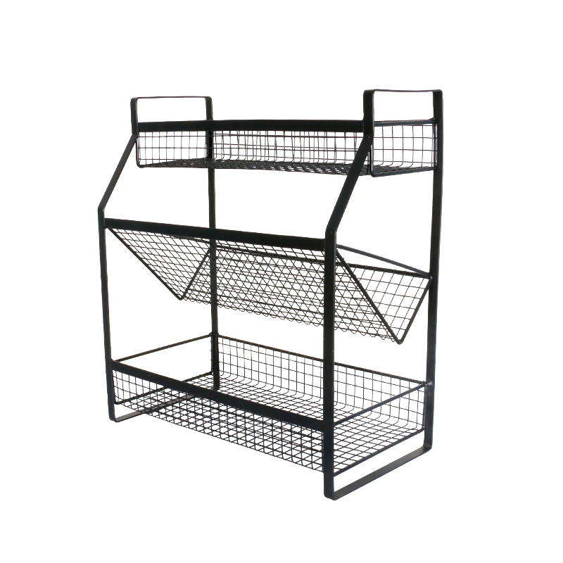 Directo DE FÁBRICA DE Cocina Baño de acero inoxidable estante de almacenamiento de escritorio negro multi-capa condimento botella organizador de almacenamiento rack