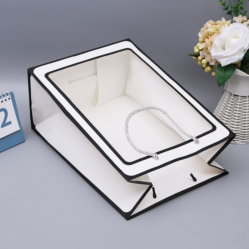 通用透明礼品购物袋子 新款贴窗膜手提袋 纸袋大号手提袋工厂批发