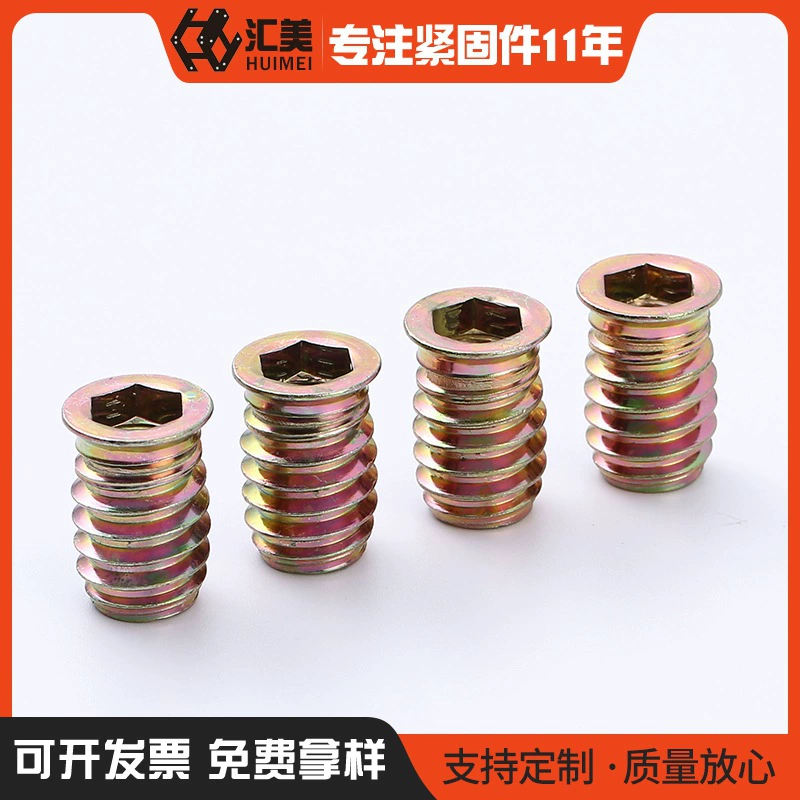 Достаточный в наличии потайная головка мебельная гайка цвета углеродистой стали цинковый ремень внутренняя и внешняя зубчатая гайка M6-M10 Встроенная гайка
