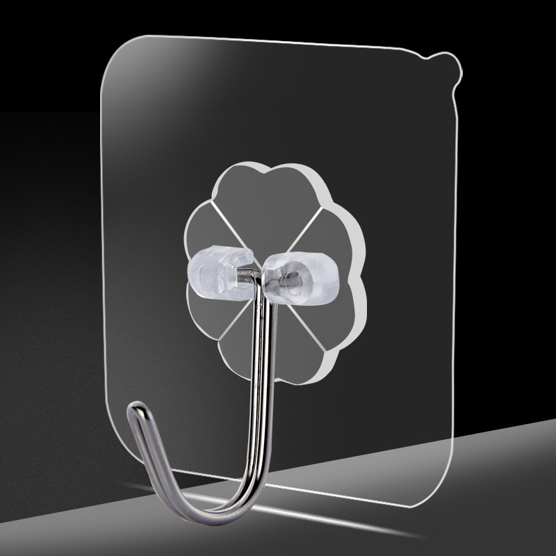 T Punch-Free Transparent Traceless Sticky Hook Magic Sticker Hook Transparent Hook Multi-Purpose Traceless Hook Can Be Customized with Logo