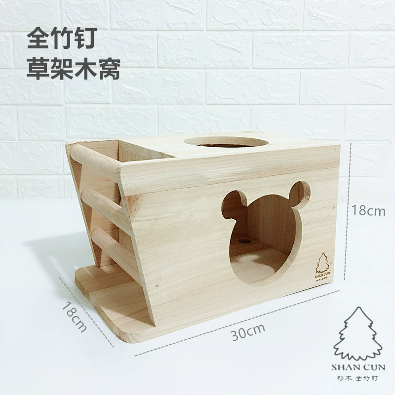 Тоторо Кабинет Клетка Тоторо Деревянное Кролик Голландская Свинья Гнездо Тоторо Клетка Бамбуковый Гвоздь Деревянное Гнездо Травяное Гнездо W29