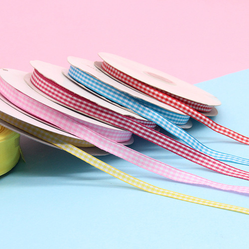 1cm Scottish Plaid Ribbon, Multiple Specifications Available—Silk-Like Satin Ribbon, Polyester Material, Perfect for Bow Ties and Gift Wrapping