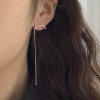 Line design long asymmetrical earrings, internet celebrity