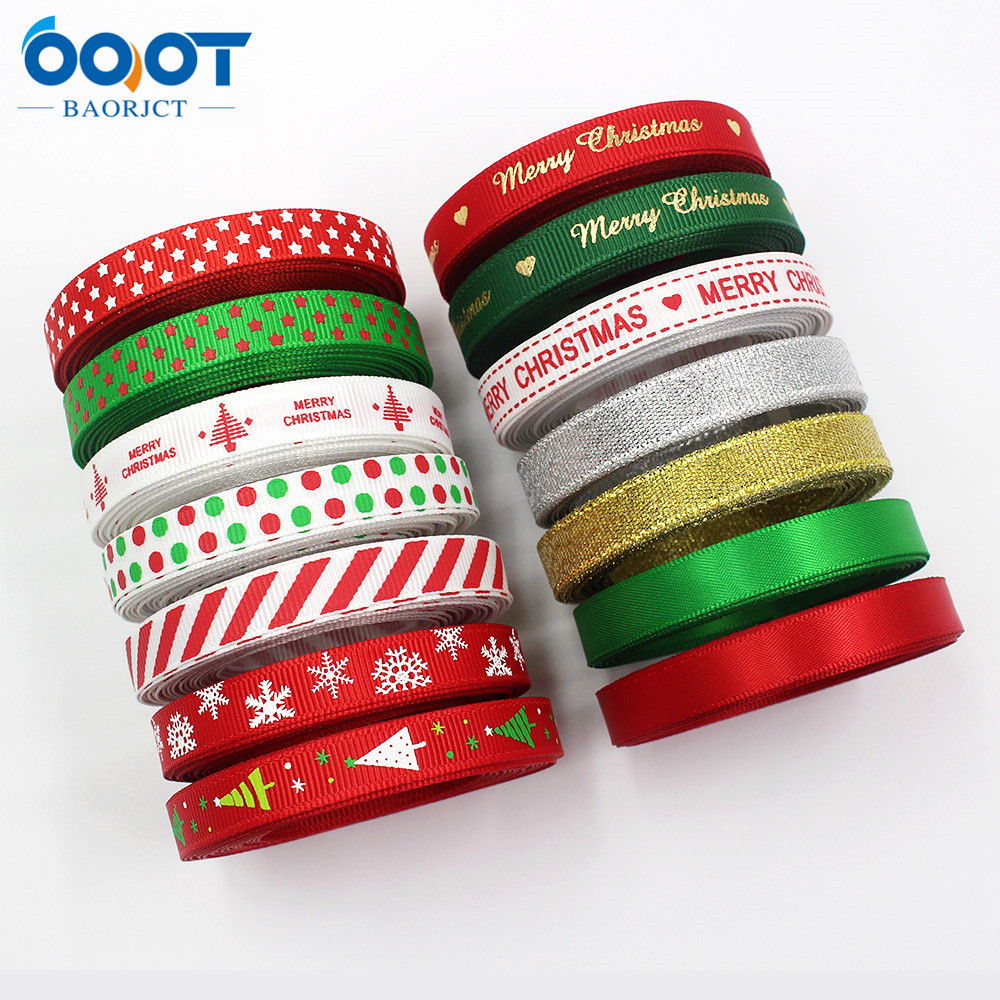 10mm Navidad cinta regalo embalaje arco material fiesta decoración cinta color sólido carta de Navidad cinta