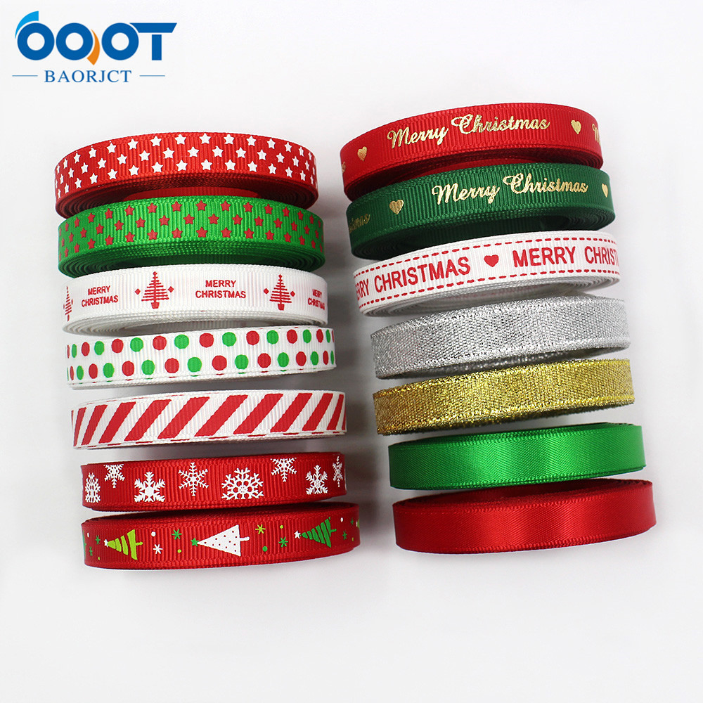 10mm Navidad cinta regalo embalaje arco material fiesta decoración cinta color sólido carta de Navidad cinta