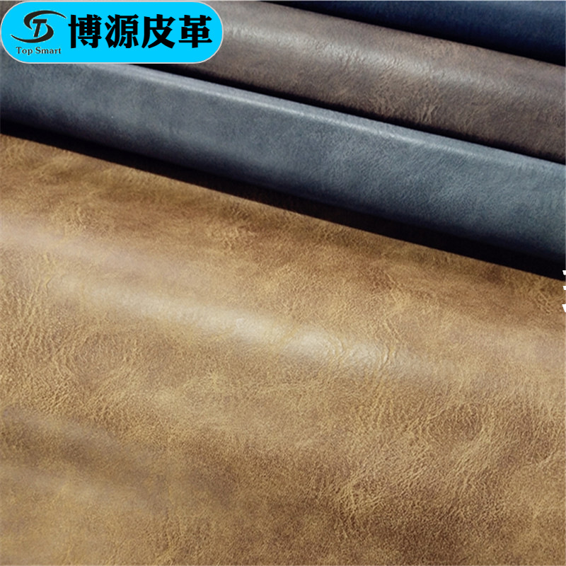 【复古疯马皮】东莞源产地经典背涂底双色箱包皮革现货供应仿超纤