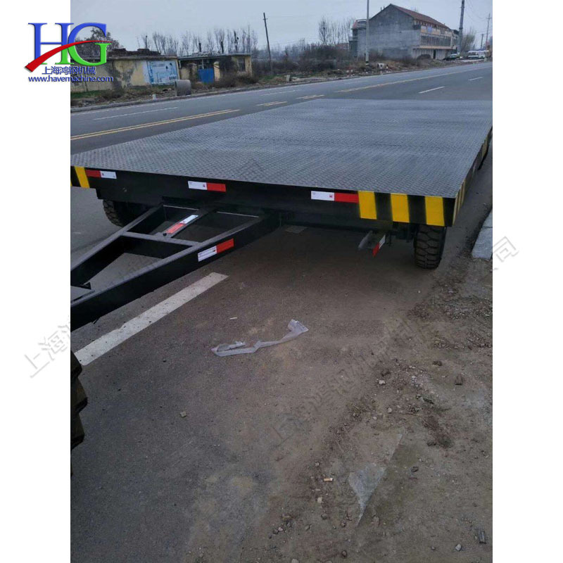 大型重型货物装卸车 液压集装箱货物平板拖车 厂矿物料转运平板车