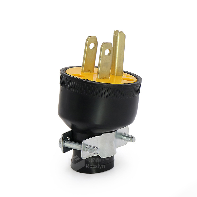 NEMA5-15P美标三极电源插头 15a巴拿马哥伦比亚南美装配式插头