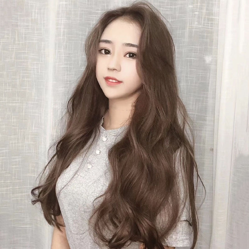 Peluca europea y americana de las mujeres negro de longitud media pelucas de pelo rizado largo mecanismo de seda de alta temperatura pelo largo onda grande peluca cabeza cubierta al por mayor