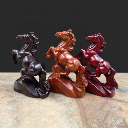 Rosewood horse ornaments wooden craft gifts zodiac horse opening gifts housewarming celebration living room decoration horse to success