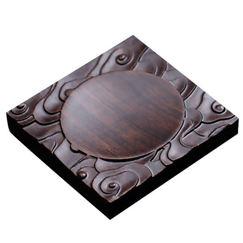 Ebony solid wood saucer coaster home creative retro coaster square carved saucer kung fu tea ceremony accessories wholesale