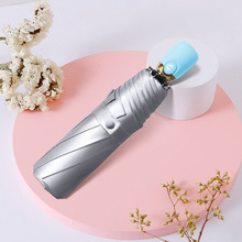 自动雨伞加印logo钛银胶遮阳伞三折太阳伞一件代发UPF防晒