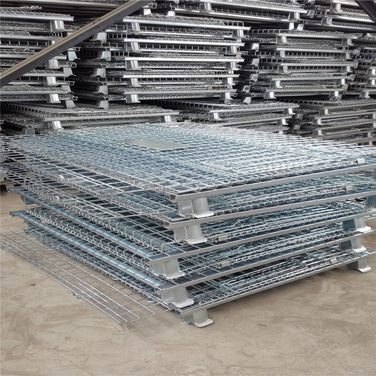 快递分拣筐金属周转箱折叠仓储笼带轮子仓储大铁笼子仓库笼蝴蝶笼