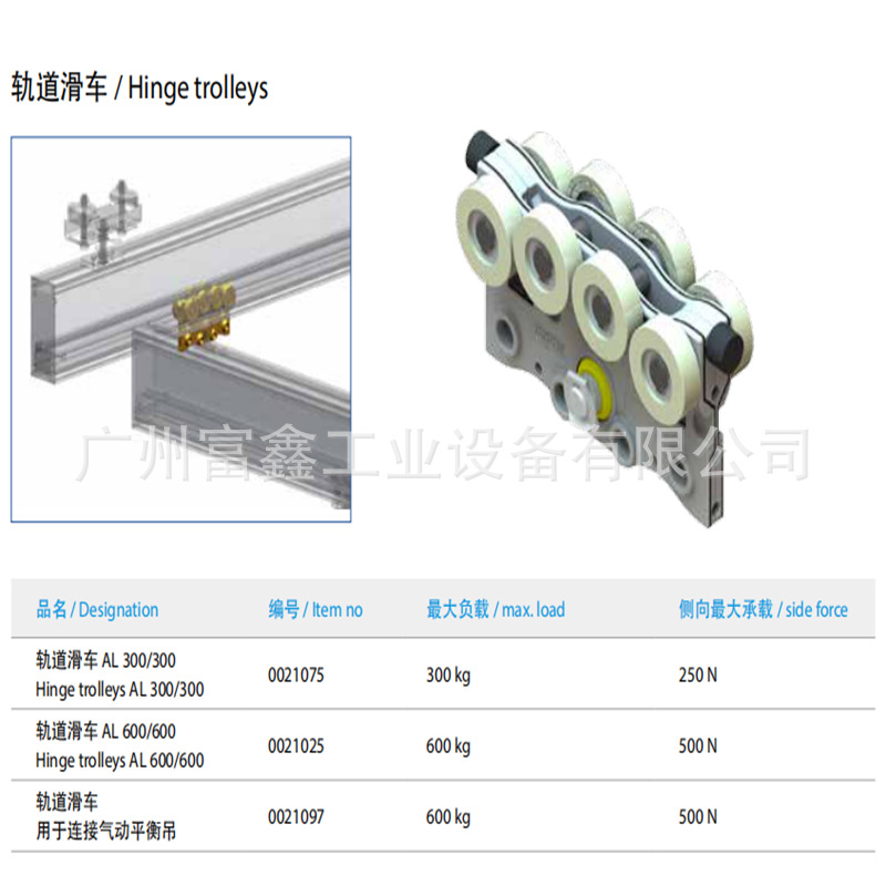 德国EEPOS起重设备轨道滑车:0021097  0021025  0021075  0021076