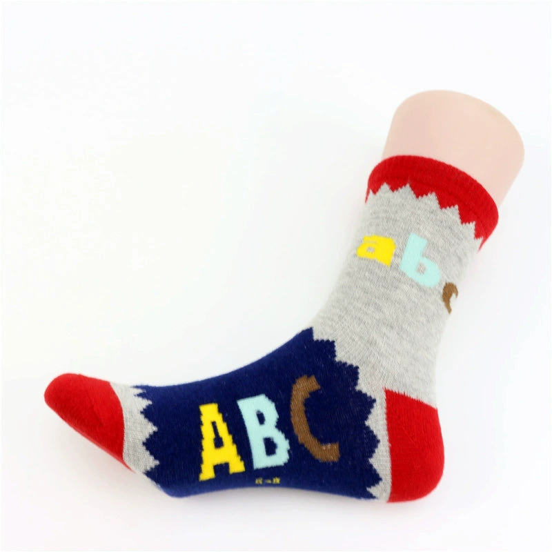 Children's autumn cartoon cute demi-season socks for boys, mid-length, for teenagers, wholesale