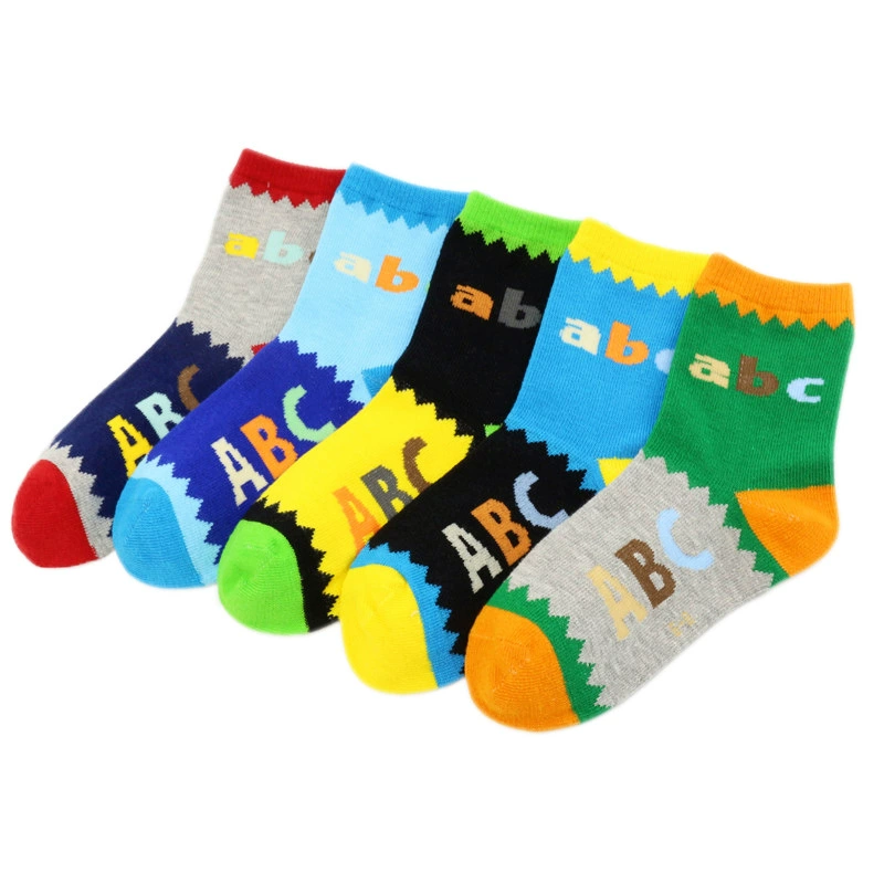 Children's autumn cartoon cute demi-season socks for boys, mid-length, for teenagers, wholesale