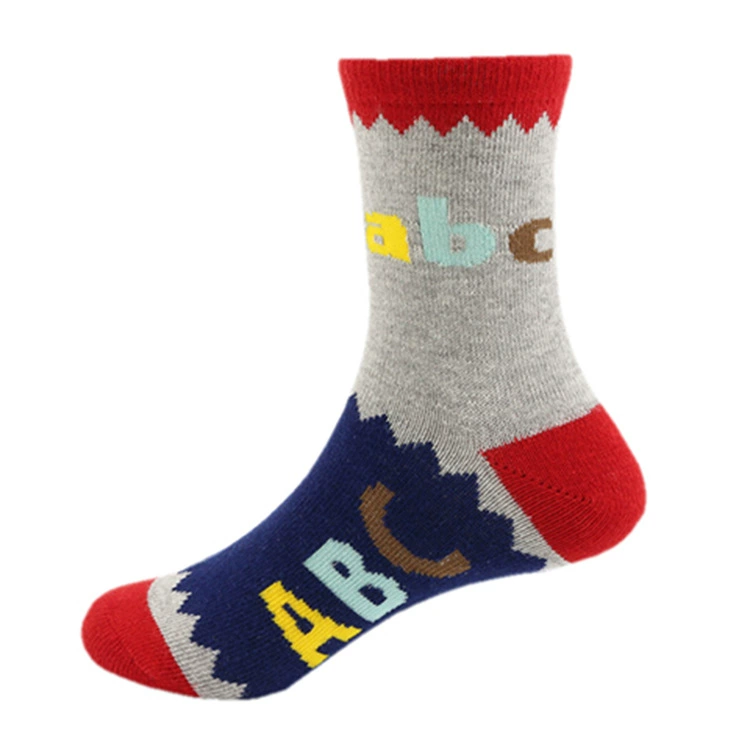 Children's autumn cartoon cute demi-season socks for boys, mid-length, for teenagers, wholesale