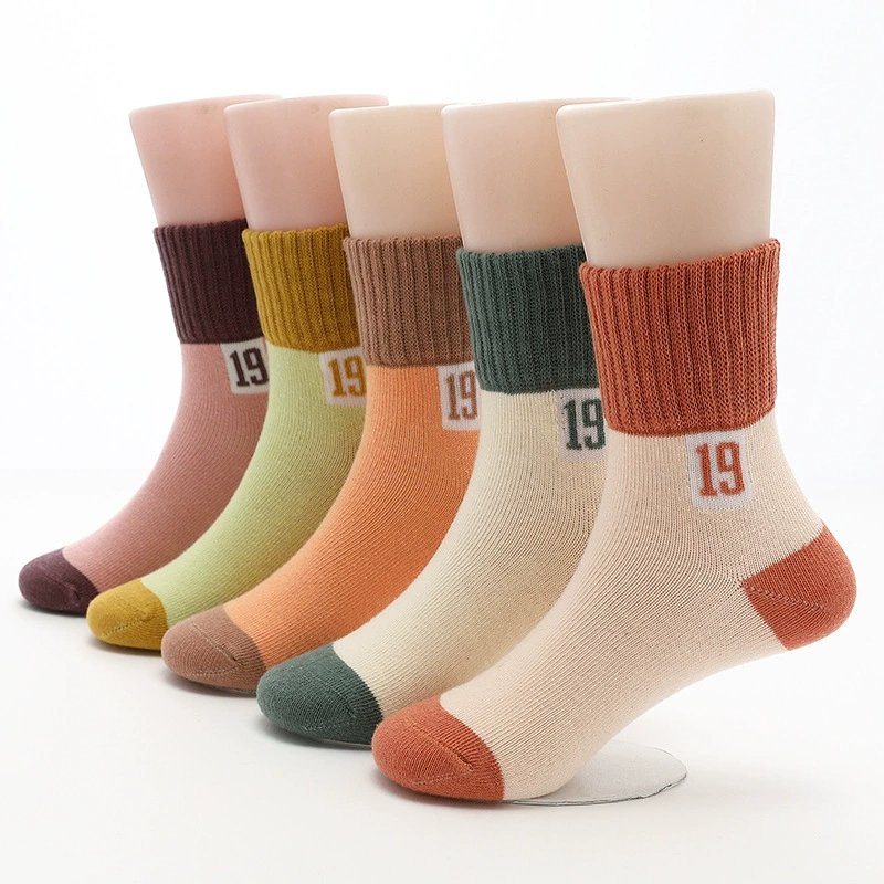 Children's autumn cartoon cute demi-season socks for boys, mid-length, for teenagers, wholesale