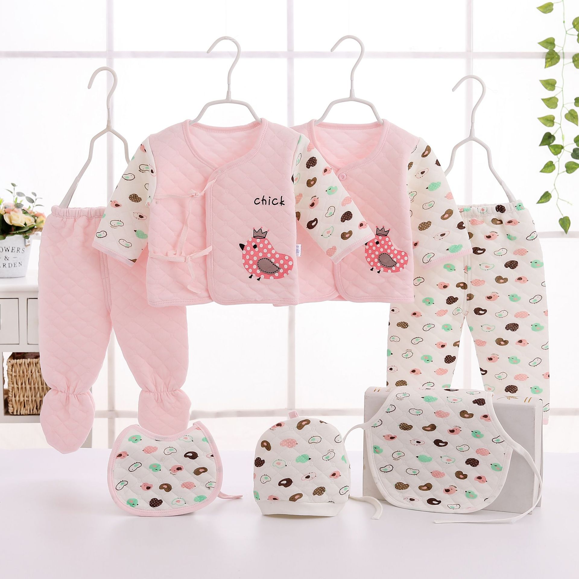 Suministro directo de fábrica nuevo conjunto infantil de siete piezas bebé recién nacido 0-3 meses bebé masculino ropa interior femenina bebé traje de los niños