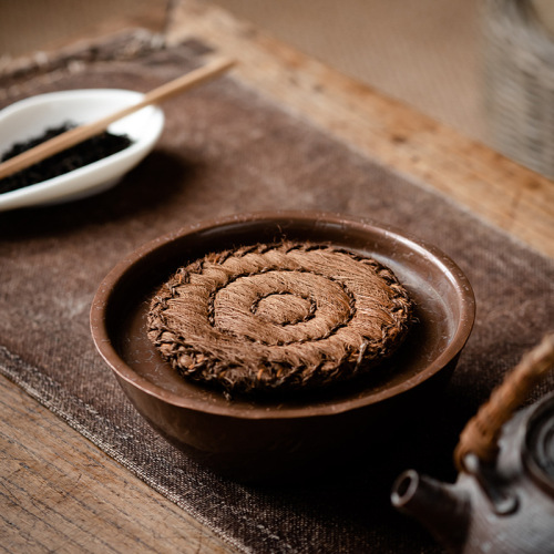 Natural thickened brown mat, brown wool woven pot mat, heat-insulating mat, coaster, iron pot, silver pot mat, tea ceremony placemat, factory supplied