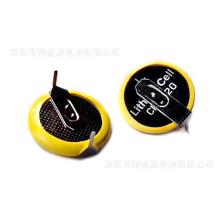 源头厂家供应CR1620卧式间距16MM插脚电池3V环保CR1620卧式焊脚