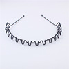 Fashionable sports wavy black headband, scalloped hair accessory for face washing, simple and elegant design