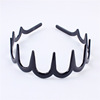 Fashionable sports wavy black headband, scalloped hair accessory for face washing, simple and elegant design