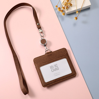 Porta Tarjetas de Tela con Cordón Retráctil para Identificación, Tarjeta de Trabajo, Tarjeta de Empleado, Ranuras Dobles para Tarjetas, Porta Tarjetas de Invitados con Hebilla Deslizante.