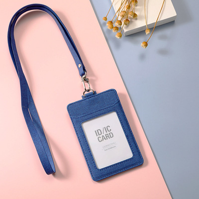 Porta Tarjetas de Tela con Cordón Retráctil para Identificación, Tarjeta de Trabajo, Tarjeta de Empleado, Ranuras Dobles para Tarjetas, Porta Tarjetas de Invitados con Hebilla Deslizante.