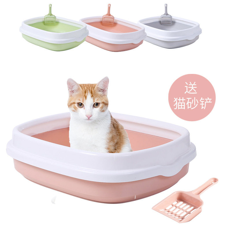 Популярный полузакрытый лоток для кошачьего туалета от Amazon, небольшой кошачий туалет с защитой от падений и брызг и бесплатным совком для кошачьего туалета.