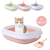 Популярный полузакрытый лоток для кошачьего туалета от Amazon, небольшой кошачий туалет с защитой от падений и брызг и бесплатным совком для кошачьего туалета.