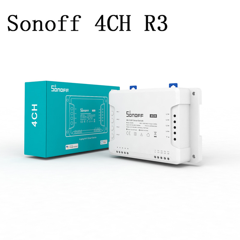 SONOFF 4CH R3 multi-channel intelligent switch jog self-locking remote control timing for each independent mobile phone SONOFF 4CH R3 multi-channel intelligent switch jog self-locking remote control timing for each independent mobile phone