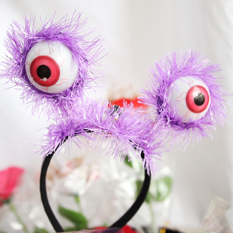 Halloween diadema fantasma Festival Fiesta vestido suministros horror ojo grano diadema LED murciélago diadema luminosa