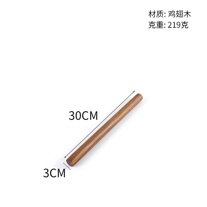 Rodillo de madera de ala de pollo, sin pintura, sin cera, rodillo de madera maciza, bola de masa de agua, bola de masa, barra de prensa de piel, fábrica de herramientas para hornear al por mayor image 7