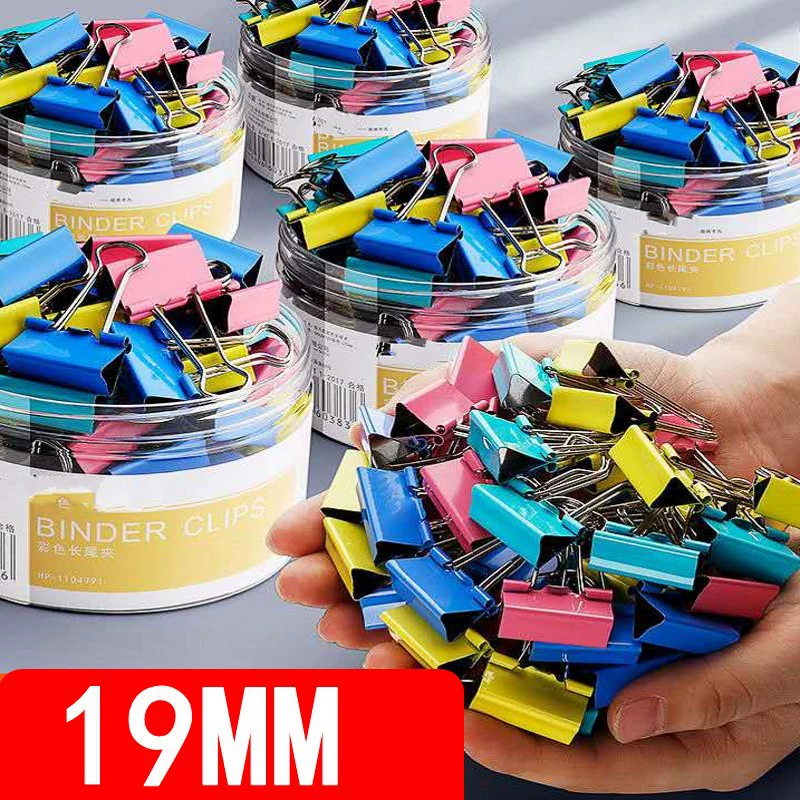 10 коробок бесплатная доставка цвет длинный хвост Зажим 19 мм маленький большой документ законопроект ласточкин хвост зажим канцелярские товары оптом