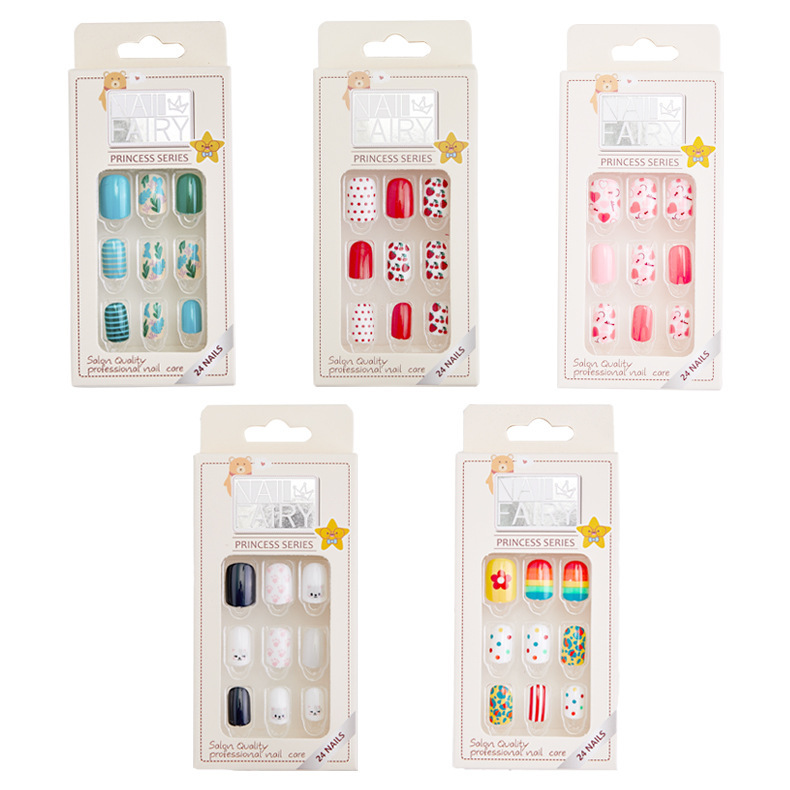 Children's Manicure Patches 24 Boxes of Finished Products Wearable New Popular Removable Nail Patches Fake Fingers Children's Manicure Patches 24 Boxes of Finished Products Wearable New Popular Removable Nail Patches Fake Fingers