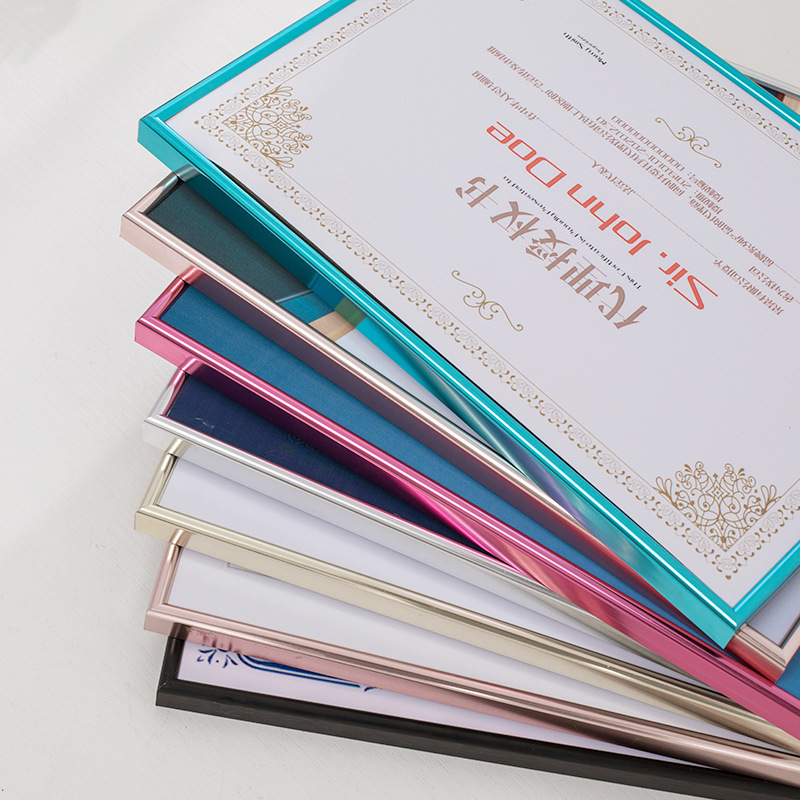 New Aluminum Alloy Photo Frame Wall-Mounted Business License Frame A3A4A5 Metal Poster Frame Honor Certificate Frame Modern Picture Frame