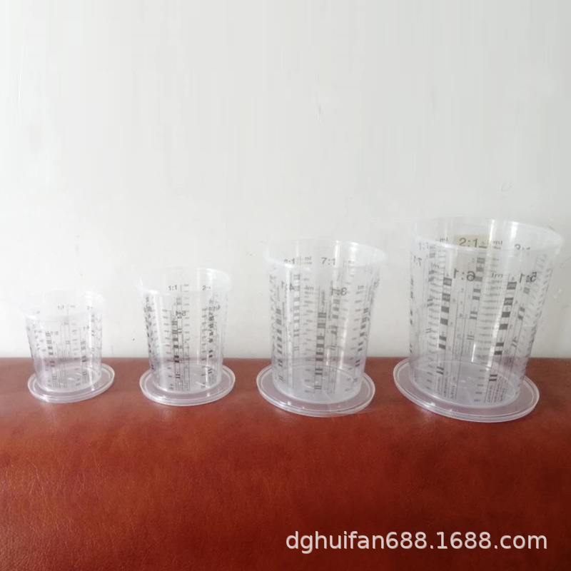 Taza de pintura 550ML Taza de plástico para el hogar del automóvil Taza de impresión de escala 50OZ Taza de medición 10OZ con tapa