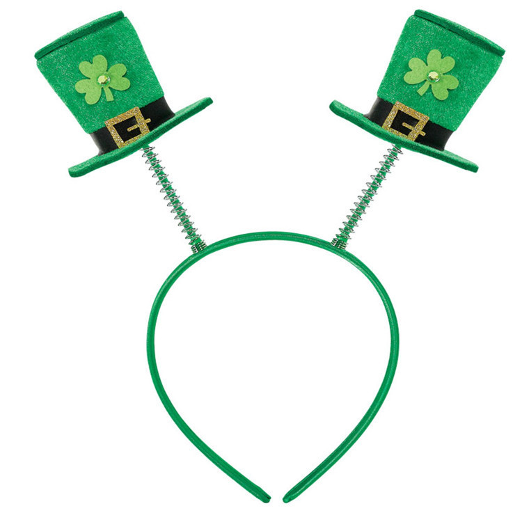 Spot Irish Festival Set Trébol Diadema Hebilla Diadema Diadema Tombro Amazon El mismo modelo Suministro directo de fábrica