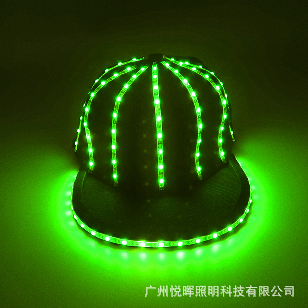 LED luminoso sombrero bar espectáculo nocturno accesorios luminosos flash fresco inalámbrico hip hop sombrero de copa