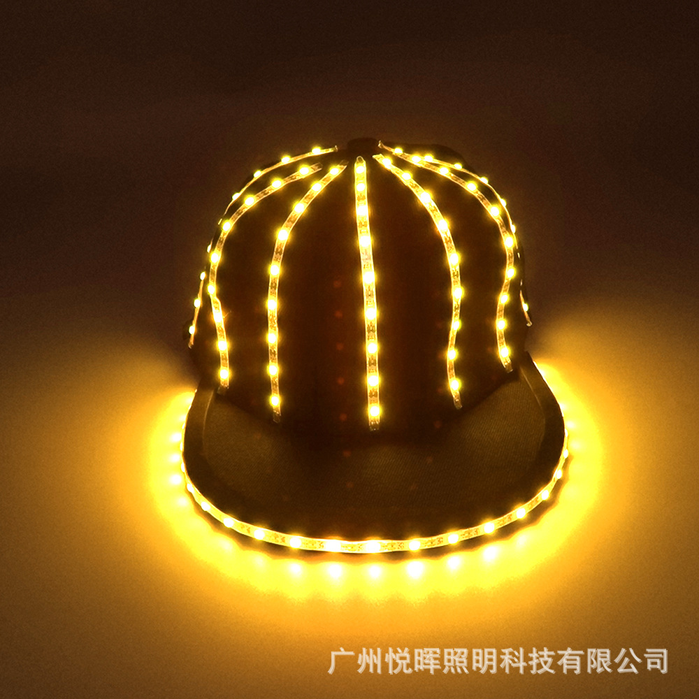 LED luminoso sombrero bar espectáculo nocturno accesorios luminosos flash fresco inalámbrico hip hop sombrero de copa