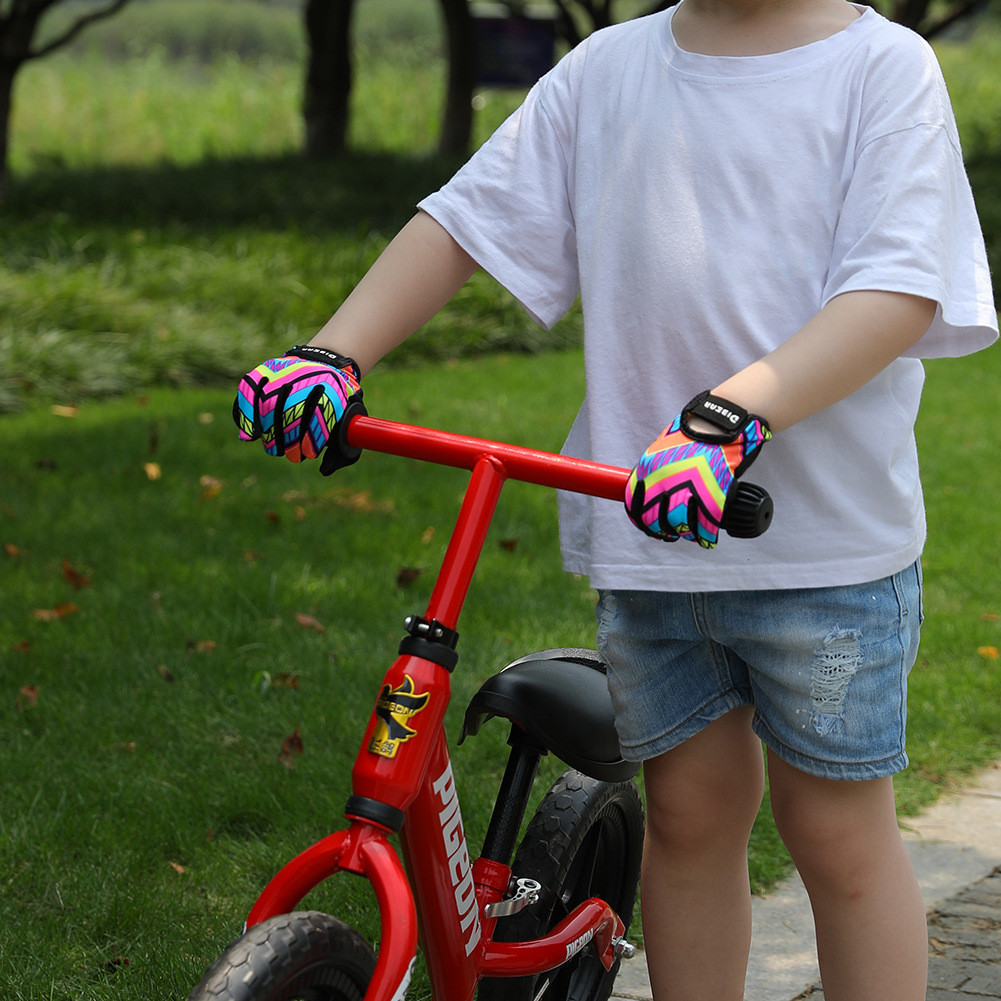 DIBEAR deportes de los niños de Palma guantes antideslizantes dedo completo de protección de la bicicleta guantes de béisbol ciclismo guantes de fitness