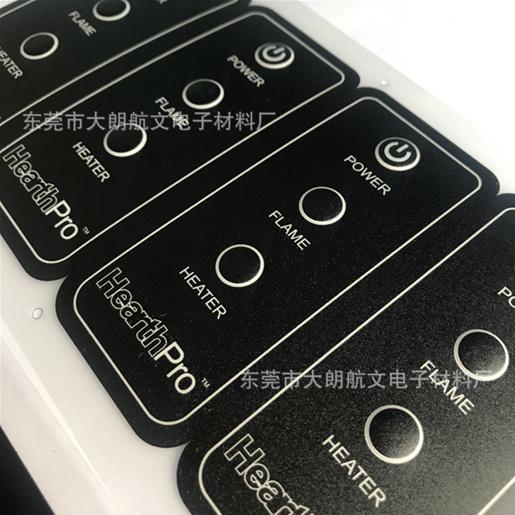 按键开关装饰面贴  PVC数字显示控制面板PC薄膜可选厚度0.1-0.3mm