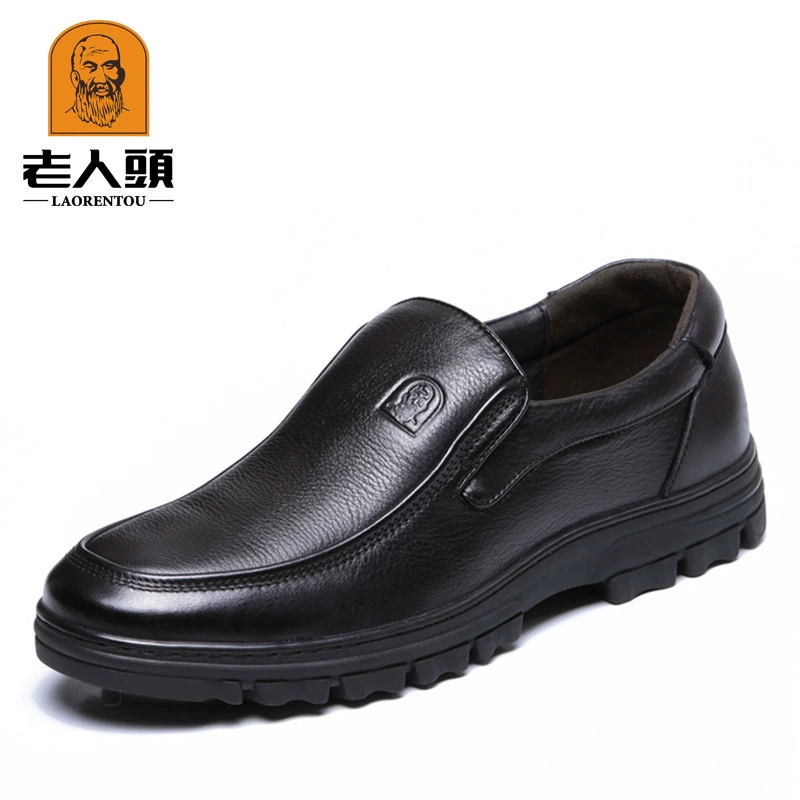 Поколение старой головы Новый Бизнес Формальные кожаные туфли верхнего слоя воловьей кожи модная обувь повседневная обувь 5802